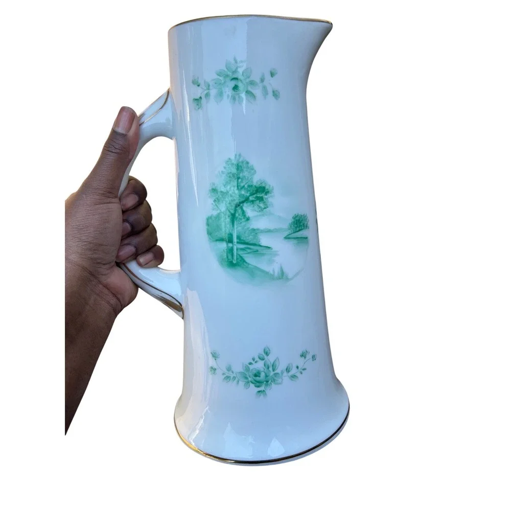 Vintage Mid Century Japanese Porcelain Tankard Pitcher Meissen Victorian vase